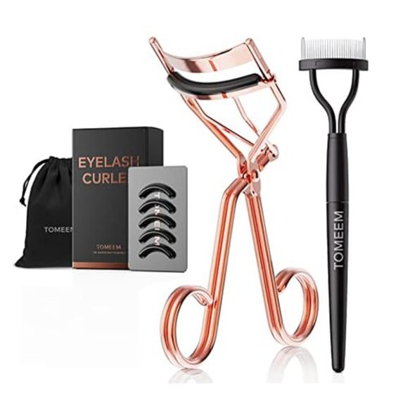 Complete Eyelash Curler Set with Comb & Replacement Pads - Rose Gold Elegance - Picture 1 of 8